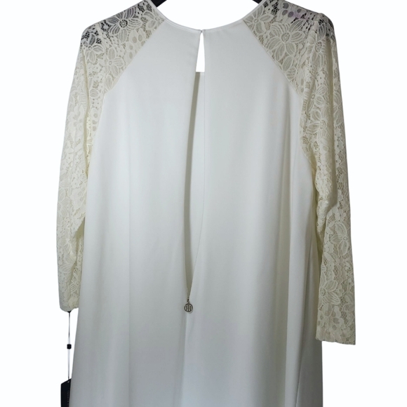 Tommy Hilfiger Lace-Sleeve A-Line Ivory Dress Size 18W NWT - Picture 7 of 14